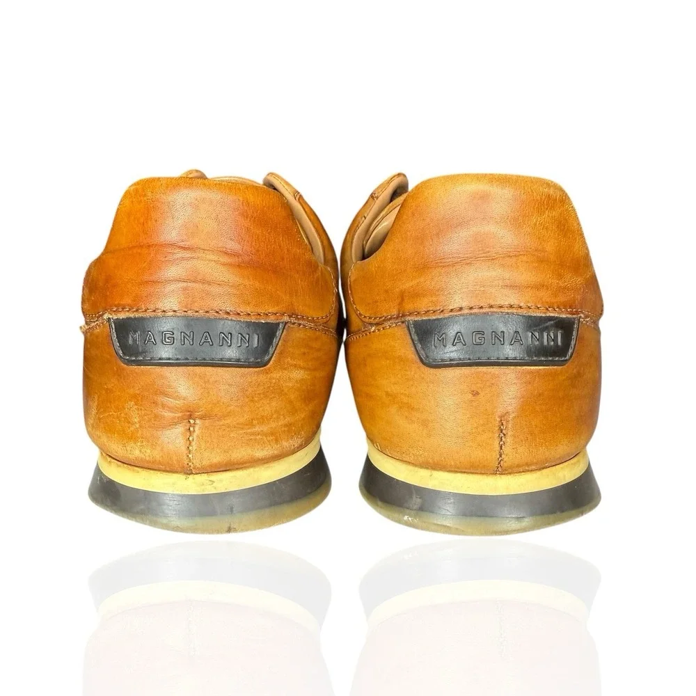 Magnanni Pueblo Perforated Shoes Mens 7 M Brown‎ Leather 14804 Luxury Sneakers